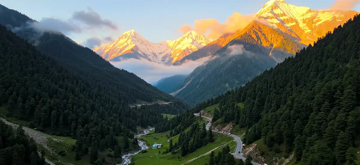 Himachal — Kullu–Manali valleys · Solang snow · Amritsar en route