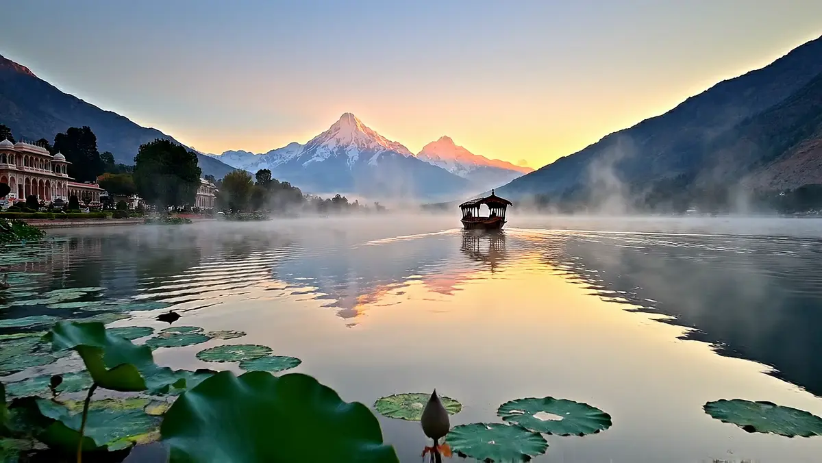 Kashmir — Dal Lake shikaras · Gulmarg meadows · houseboat mornings